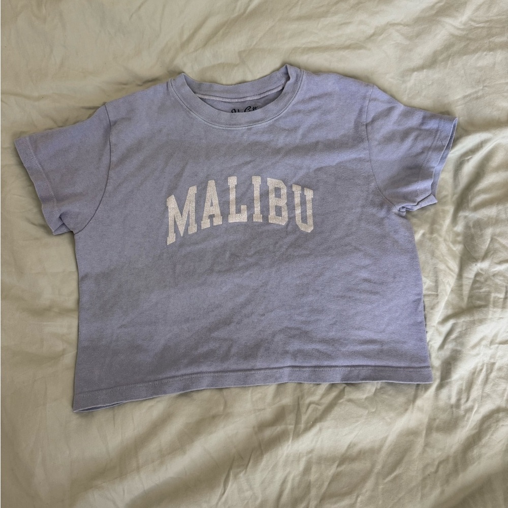 Faded cropped Blue Malibu T-Shirt one size